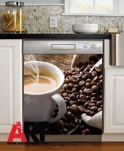  Kávé kávészemek Mosogatógép mágnes matrica